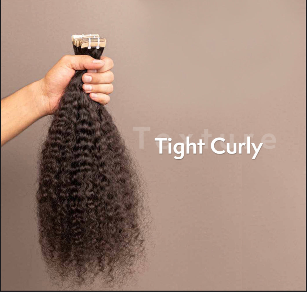 Tight Curly Raw Tape Hair Extension