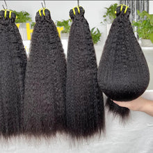 Load image into Gallery viewer, Raw Indian Hair Vendor Unprocessed Raw Indian Hair Bundles Cuticle Aligned Natural Human Hair Kinky
Straight Bundles
