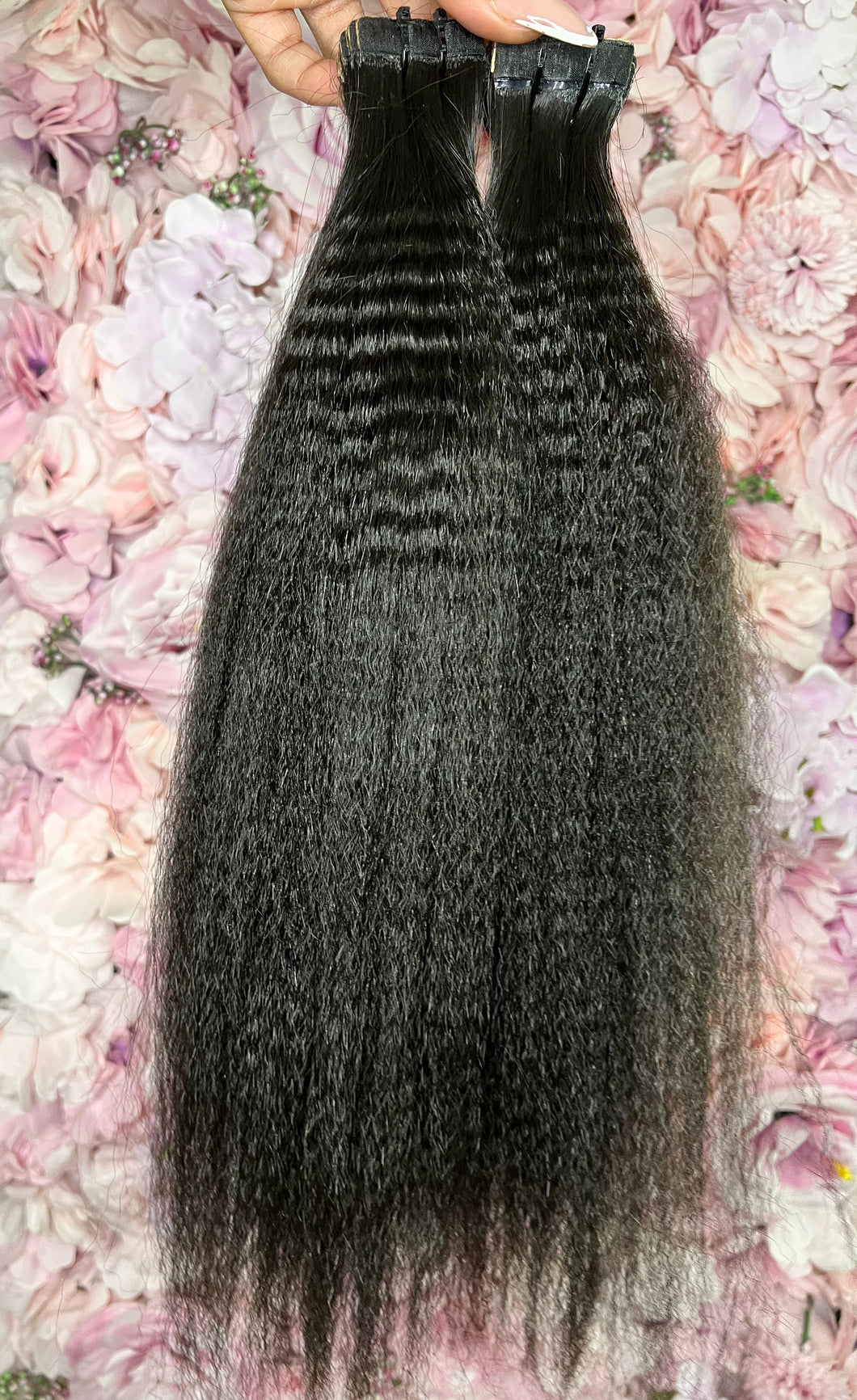 Kinky straight tape in hair extensions
